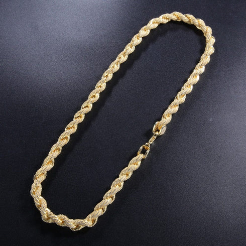 8mm Fully Iced Premium Thick Rope Chain