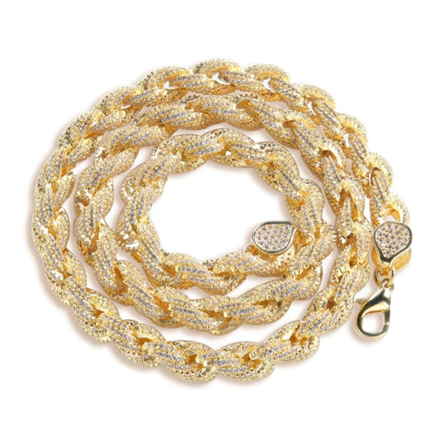 8mm Fully Iced Premium Thick Rope Chain