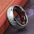 8MM Gold/Silver Tungsten Carbide with Vintage Meteorites Pattern Inlay Wedding Band Ring
