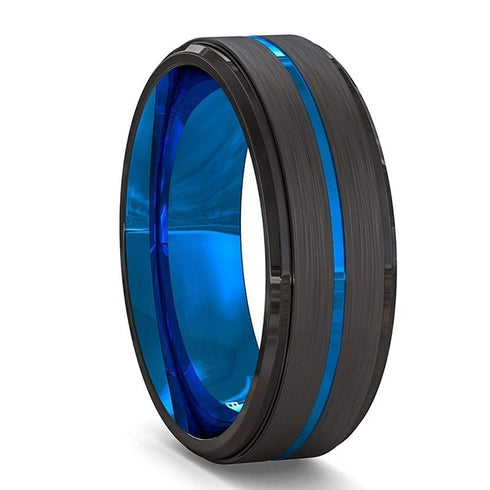 8MM Tungsten Carbide Ring Matte Finish Beveled Polished Edge Comfort Fit