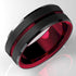 8MM Tungsten Carbide Ring Matte Finish Beveled Polished Edge Comfort Fit
