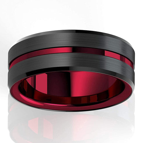 8MM Tungsten Carbide Ring Matte Finish Beveled Polished Edge Comfort Fit