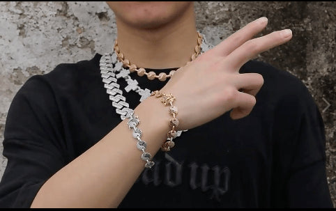 8mm VVS Moissanite Fully Iced Cross Cuban Chain
