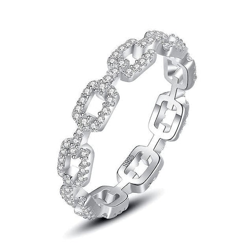 925 Sterling Silver Chain Band Ring