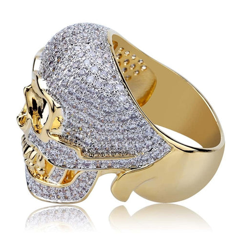 Fully Iced Skull Ring