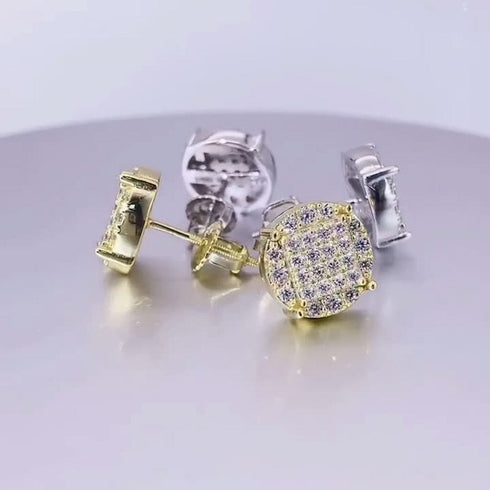 925 Silver Moissanite Iced Stud Earrings