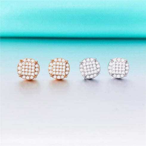 925 Silver Moissanite Iced Stud Earrings