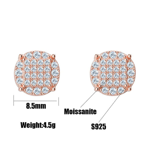 925 Silver Moissanite Iced Stud Earrings