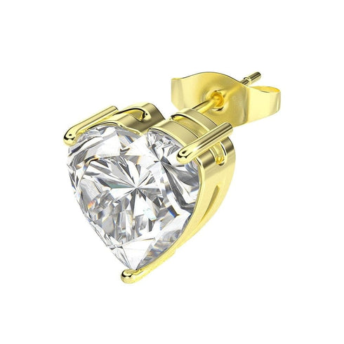 925 Sterling Silver 0.1-1 VVS Carat Heart Moissanite Stud Earrings