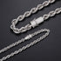 925 Sterling Silver 12mm Rope Chain VVS Moissanite Diamond Clasp