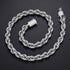 925 Sterling Silver 12mm Rope Chain VVS Moissanite Diamond Clasp