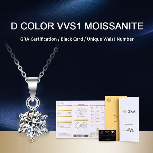 925 Sterling Silver 1ct/2ct/3ct VVS1 Moissanite Diamond Necklace