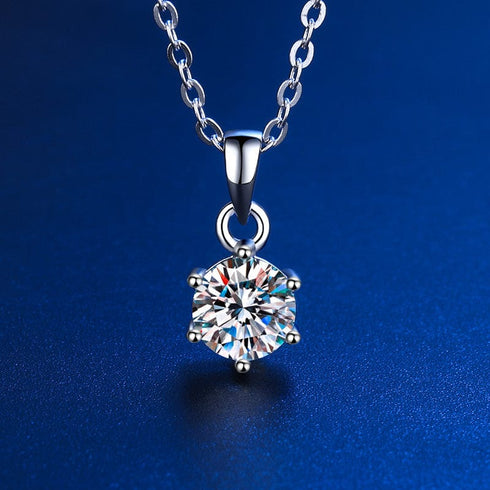 925 Sterling Silver 1ct/2ct/3ct VVS1 Moissanite Diamond Necklace