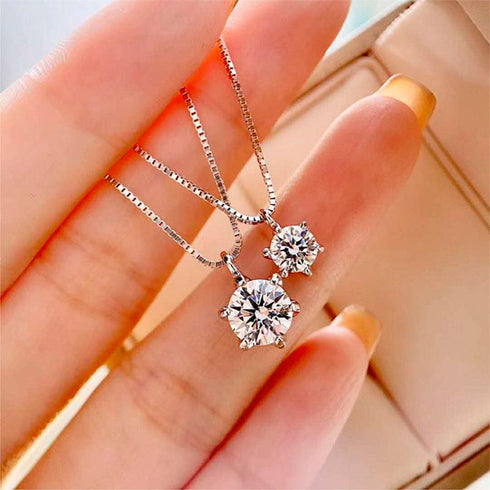 925 Sterling Silver 1ct/2ct/3ct VVS1 Moissanite Diamond Necklace