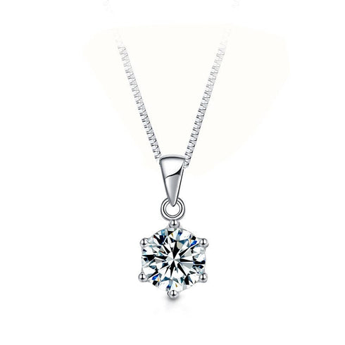 925 Sterling Silver 1ct/2ct/3ct VVS1 Moissanite Diamond Necklace