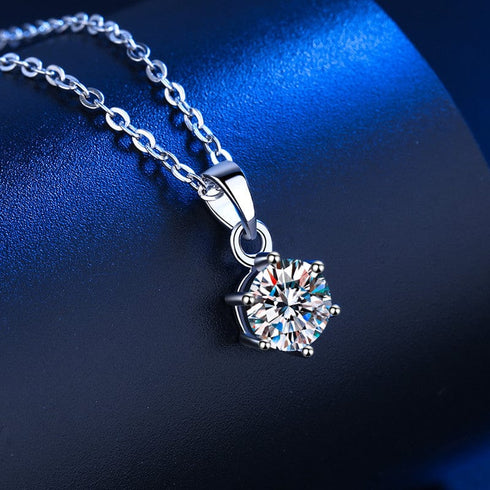 925 Sterling Silver 1ct/2ct/3ct VVS1 Moissanite Diamond Necklace