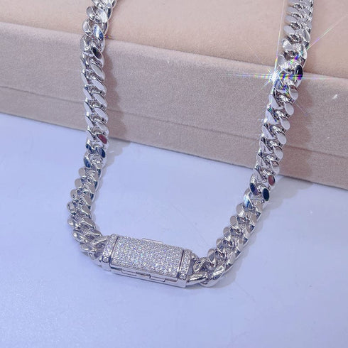 925 Sterling Silver 8MM VVS Moissanite Miami Cuban Bracelet
