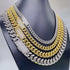 8mm 925 Sterling Silver Vermeil VVS Moissanite Clasp Cuban Chain White Gold