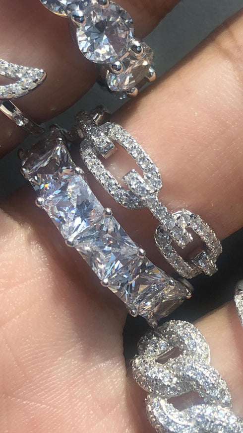 925 Sterling Silver Chain Band Ring