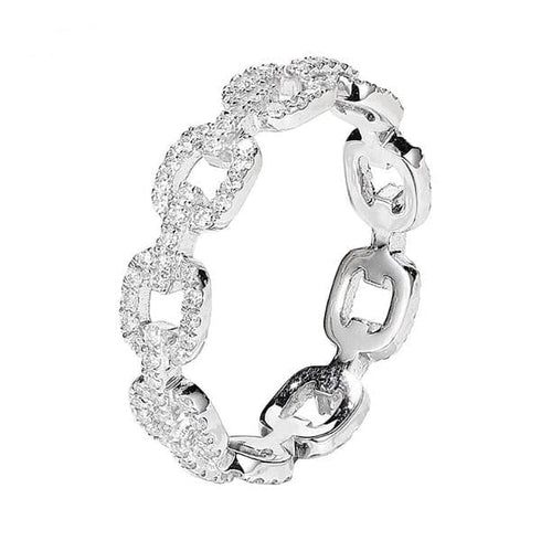 925 Sterling Silver Chain Band Ring