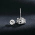 925 Sterling Silver Moissanite Asscher Cut Solitaire Stud Earrings