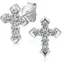 925 Sterling Silver VVS Moissanite Byzantine Cross Stud Earrings