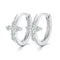 925 Sterling Silver VVS Moissanite Cross Hoop Earrings