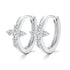 925 Sterling Silver VVS Moissanite Cross Hoop Earrings