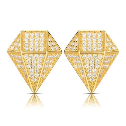 925 Sterling Silver VVS Moissanite Diamond Shape Lux Stud Earrings