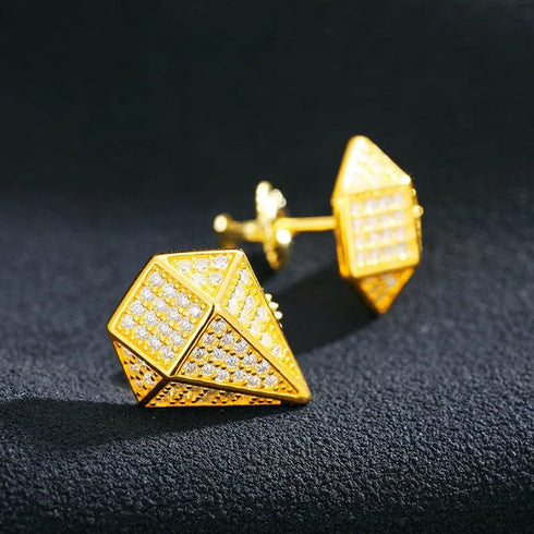 925 Sterling Silver VVS Moissanite Diamond Shape Lux Stud Earrings