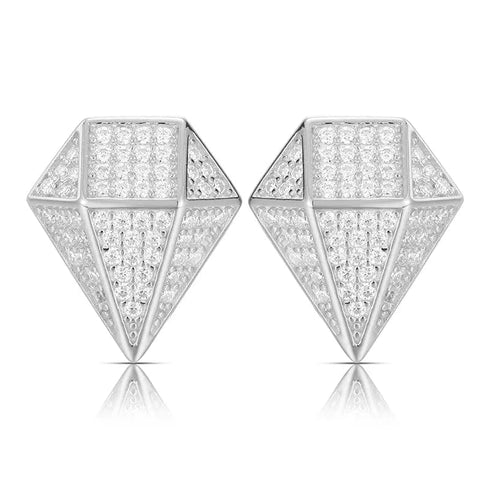 925 Sterling Silver VVS Moissanite Diamond Shape Lux Stud Earrings