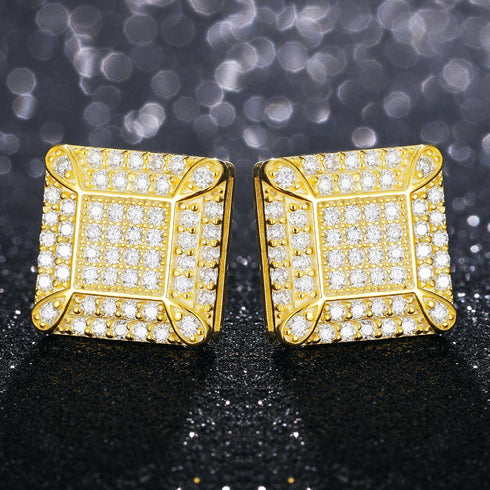 925 Sterling Silver VVS1 Halo Moissanite Earrings