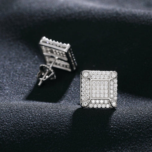 925 Sterling Silver VVS1 Halo Moissanite Earrings