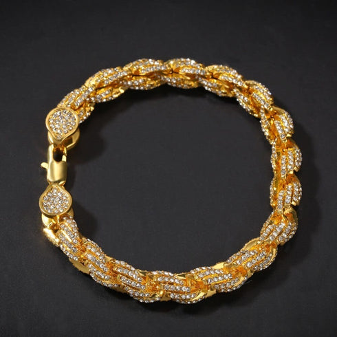 9mm Iced Out Thick Rope Chain and Bracelet Bundle