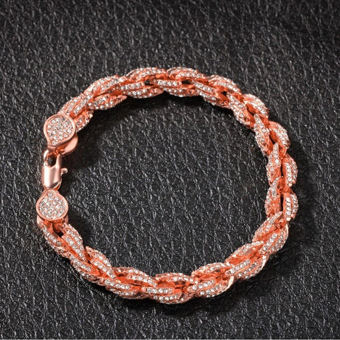 9mm Iced Out Thick Rope Chain and Bracelet Bundle