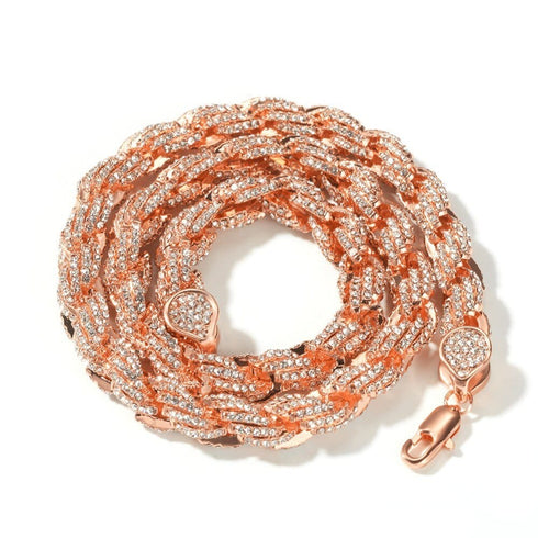 9mm Iced Out Thick Rope Chain and Bracelet Bundle