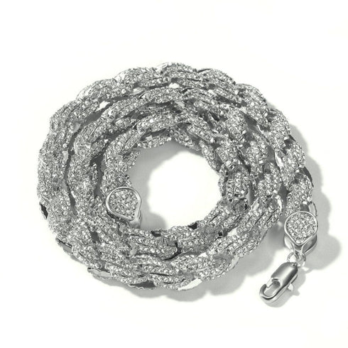 9mm Iced Out Thick Rope Chain and Bracelet Bundle