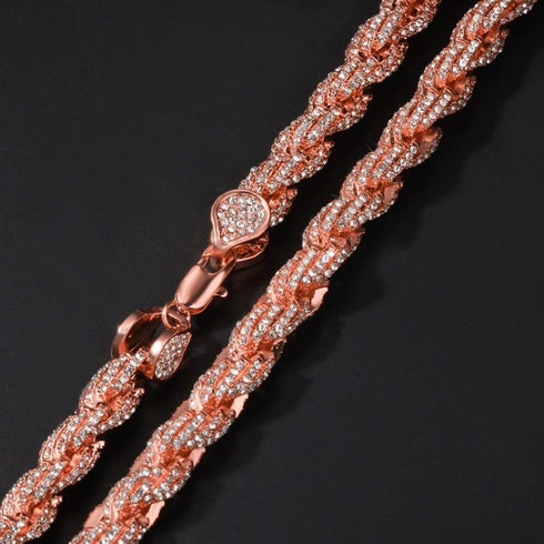 9mm Iced Out Thick Rope Chain and Bracelet Bundle