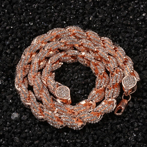 9mm Iced Out Thick Rope Chain and Bracelet Bundle