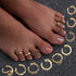 9pc Wave Patter Adjustable Toe Ring Set