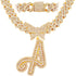 Bling Butterfly Letter Cuban Link Chain