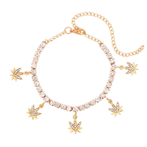 Adjustable Maple Leaf Tennis Anklet
