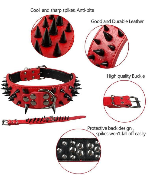 Adjustable Spiked Studded Dog Collar