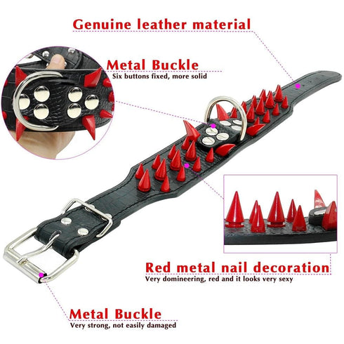 Adjustable Spiked Studded Dog Collar