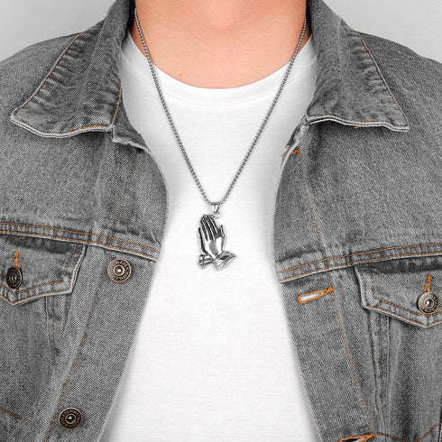 Amulet Praying Hands Pendant Necklace