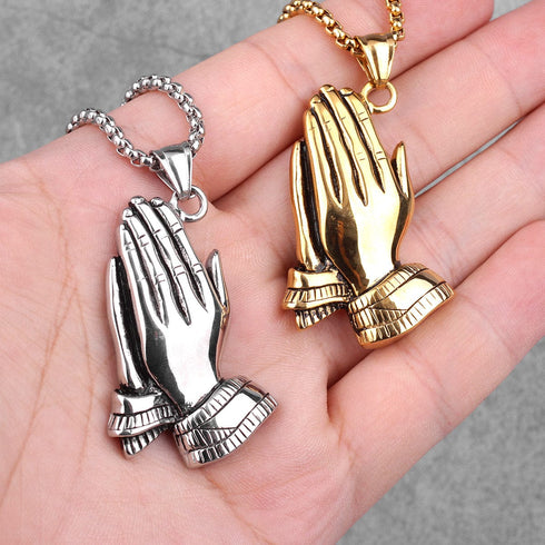 Amulet Praying Hands Pendant Necklace