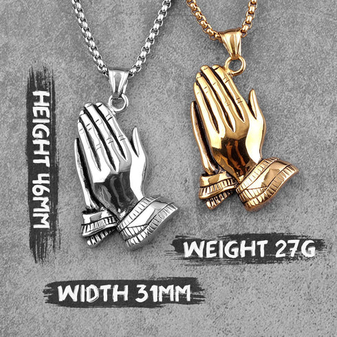 Amulet Praying Hands Pendant Necklace