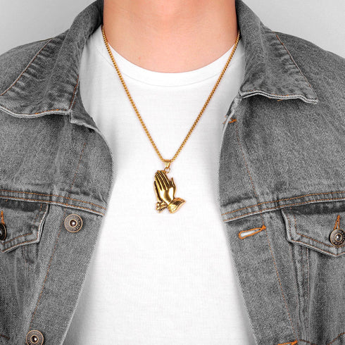 Amulet Praying Hands Pendant Necklace