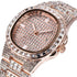 Rose Gold Iced Baguette Watch