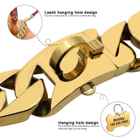 Big Dawg 32mm Smooth Cuban Link Dog Collar